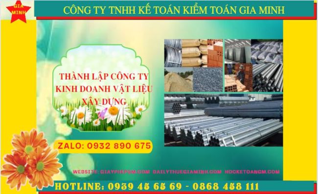 Dịch vụ thành lập công ty buôn bán vật liệu xây dựng tại Thái Nguyên