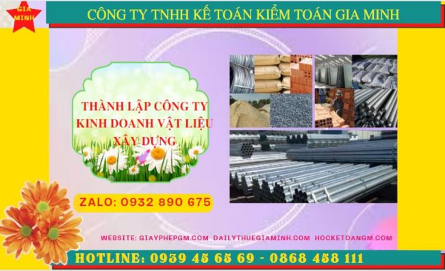 Dịch vụ thành lập công ty buôn bán vật liệu xây dựng tại Tiền Giang