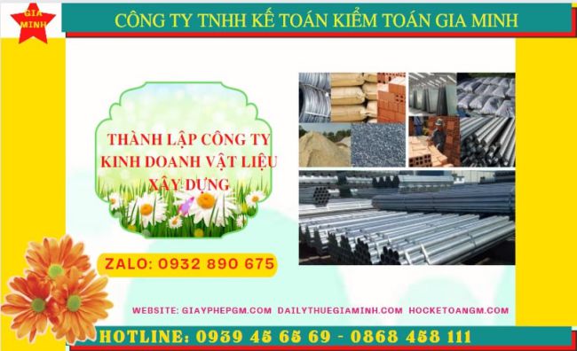 Dịch vụ thành lập công ty buôn bán vật liệu xây dựng tại TP Hồ Chí Minh
