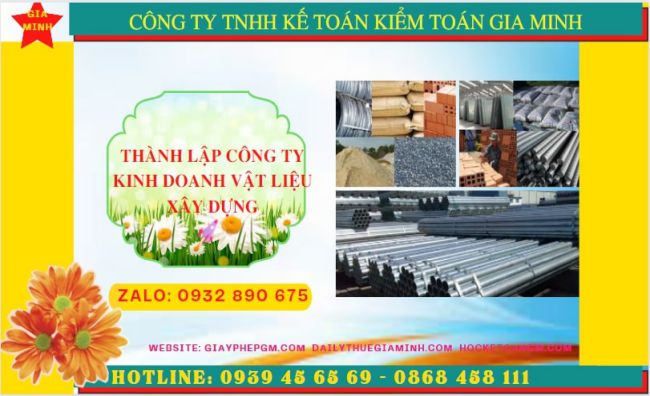Dịch vụ thành lập công ty buôn bán vật liệu xây dựng tại Vĩnh Long