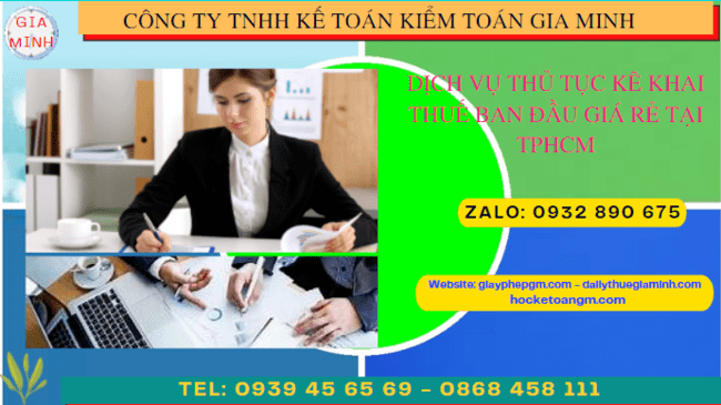 Dịch vụ kê khai thuế ban đầu giá rẻ tại Bến Tre