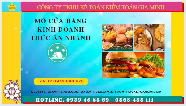 Mở cửa hàng kinh doanh thức ăn nhanh tại lào cai 6 Dịch vụ mở cửa hàng kinh doanh thức ăn nhanh tại Lào Cai