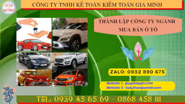 Thành lập công ty ngành mua bán ô tô tại quảng nam 4 Hướng dẫn chi tiết cách thành lập công ty kinh doanh ô tô tại Quảng Nam