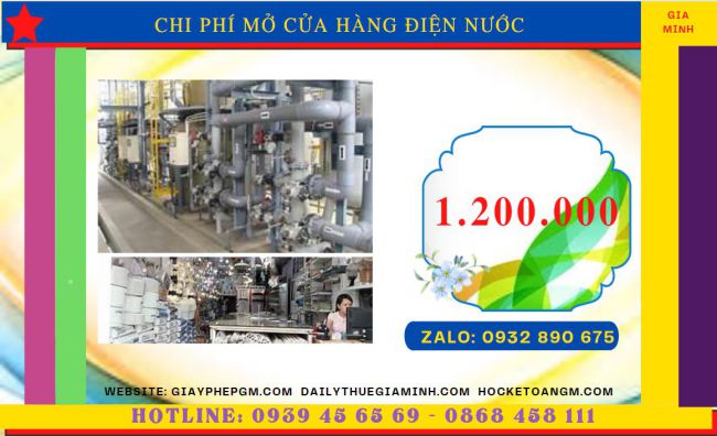 KINH NGHIỆM MỞ CỬA HÀNG ĐIỆN NƯỚC 5 giayphepgm.com mo cua hang dien nuoc can bao nhieu von