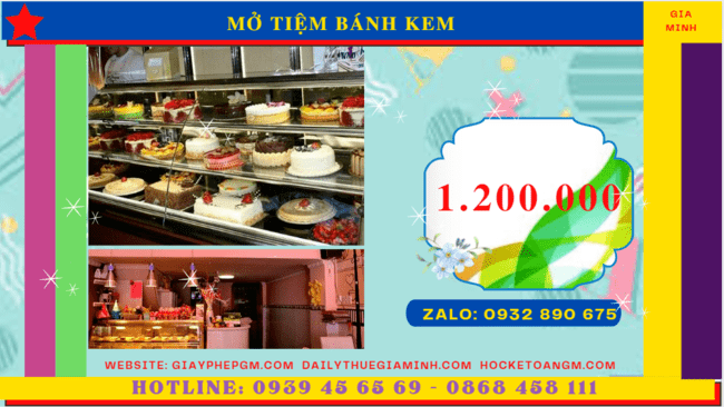 MỞ TIỆM BÁNH KEM CẦN BAO NHIÊU VỐN? 5 giayphepgm.com mo tiem kinh doanh banh kem can bao nhieu von