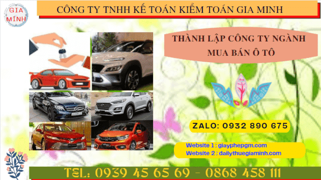 Thành lập công ty ngành mua bán ô tô tại An Giang