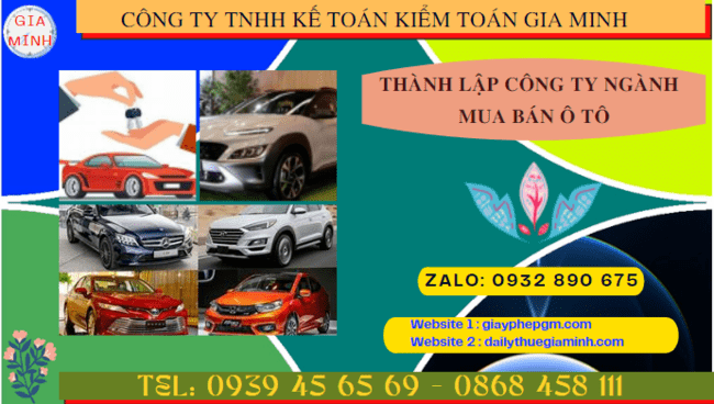 Thành lập công ty ngành mua bán ô tô tại Bắc Giang