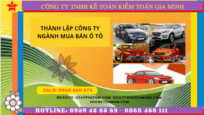 Thành lập công ty ngành mua bán ô tô tại Bắc Ninh
