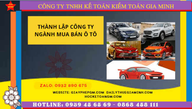 Thành lập công ty ngành mua bán ô tô tại Đà Nẵng