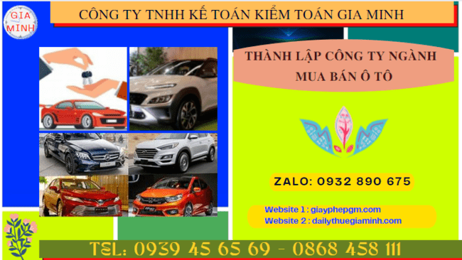 Thành lập công ty ngành mua bán ô tô tại Hà Giang 8 Thành lập công ty ngành mua bán ô tô tại Hà Giang