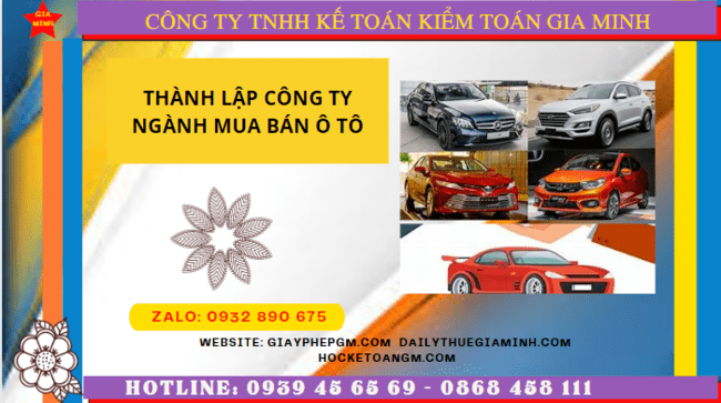 Thành lập công ty ngành mua bán ô tô tại Hà Tĩnh