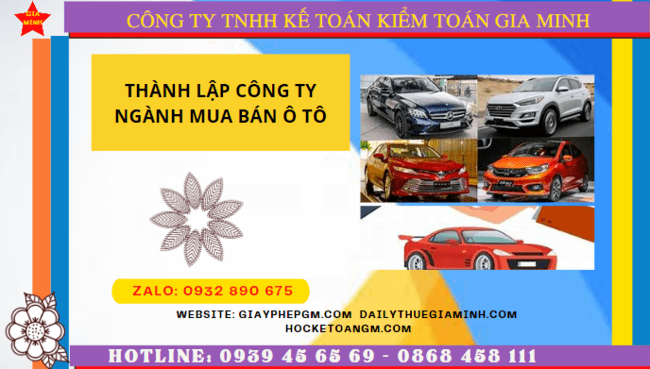 Thành lập công ty ngành mua bán ô tô tại Khánh Hòa