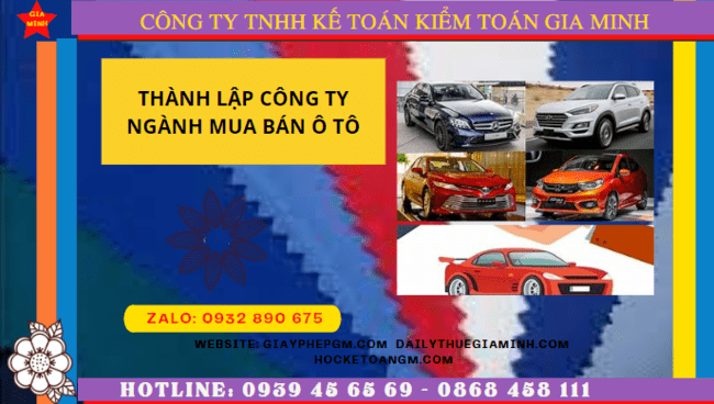 Thành lập công ty ngành mua bán ô tô tại Kon Tum