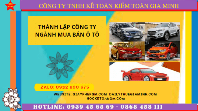 Thành lập công ty ngành mua bán ô tô tại Lạng Sơn