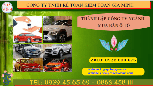 Thành lập công ty ngành mua bán ô tô tại Lào Cai