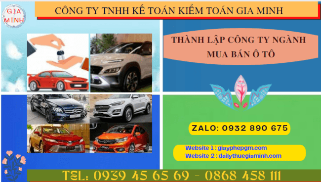 Thành lập công ty ngành mua bán ô tô tại Nam Định
