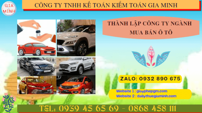 Thành lập công ty ngành mua bán ô tô tại Nha Trang