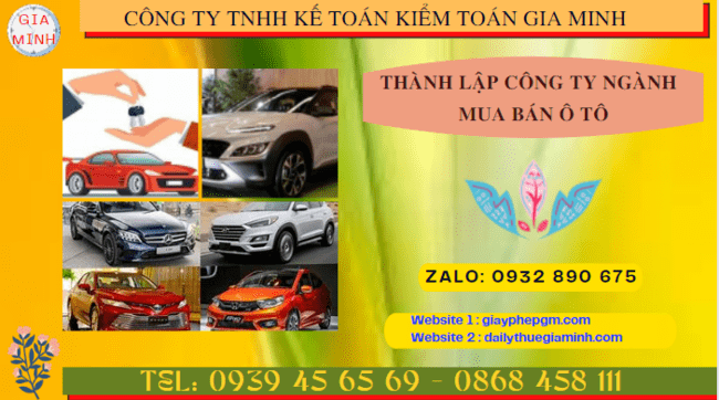 Thành lập công ty ngành mua bán ô tô tại Ninh Thuận