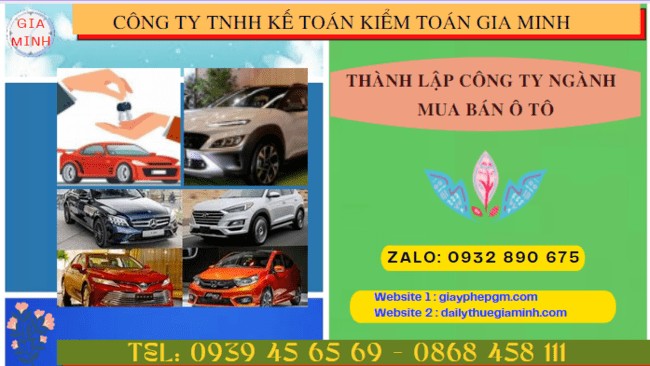 Thành lập công ty ngành mua bán ô tô tại Thái Bình
