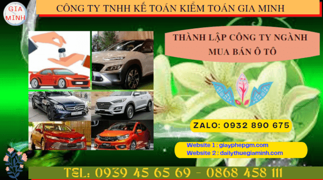Thành lập công ty ngành mua bán ô tô tại Thái Nguyên