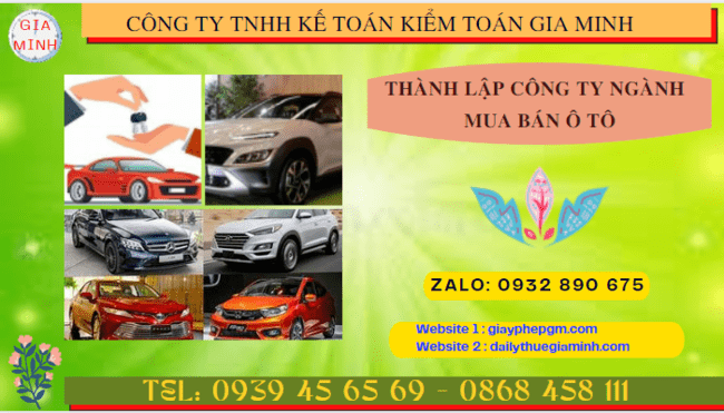 Thành lập công ty ngành mua bán ô tô tại Thanh Hóa