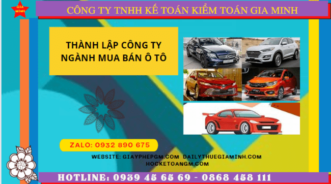 Thành lập công ty ngành mua bán ô tô tại Thành Phố Đà Nẵng