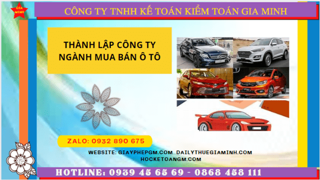 Quy trình thành lập cửa hàng kinh doanh ô tô tại Thành Phố Thủ Đức 