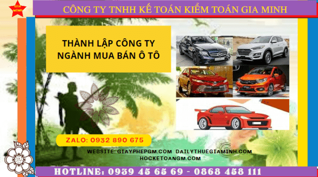 Thành lập công ty ngành mua bán ô tô tại Thành phố Châu Đốc