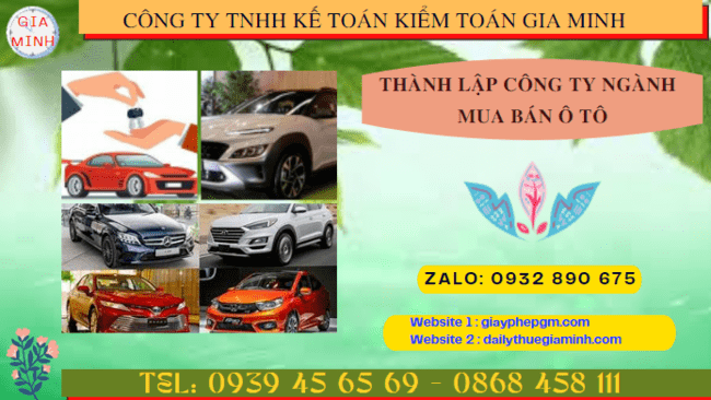 Thành lập công ty ngành mua bán ô tô tại TP Hải Phòng