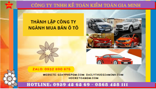 Thành lập công ty ngành mua bán ô tô tại TP Hồ Chí Minh