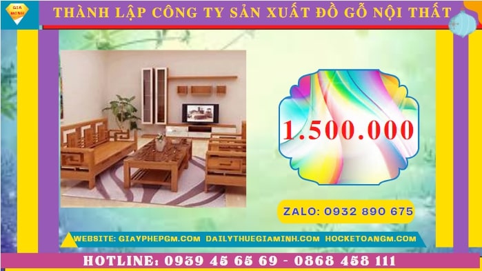 Thành lập công ty sản xuất đồ gỗ nội thất tại An Giang hết bao nhiêu tiền