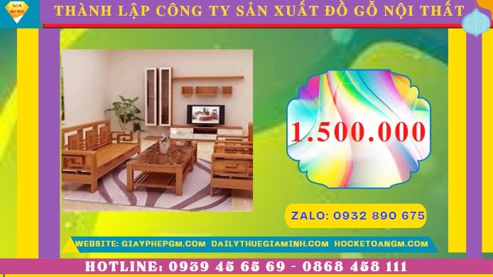 Thành lập công ty sản xuất đồ gỗ nội thất tại Bình Thuận hết bao nhiêu tiền