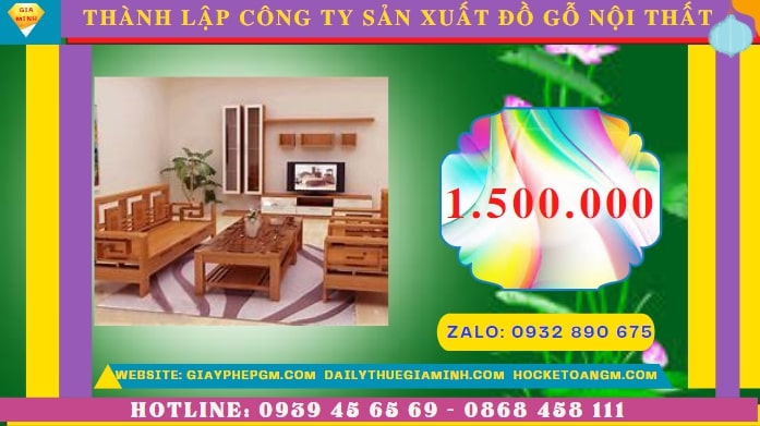 Thành lập công ty sản xuất đồ gỗ nội thất tại Cà Mau hết bao nhiêu tiền