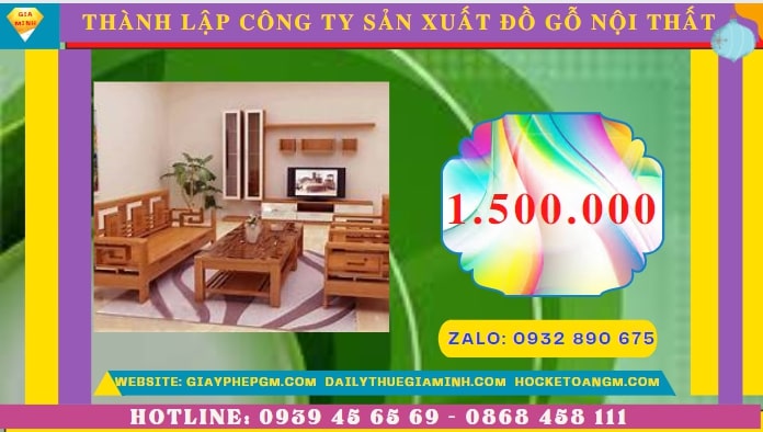 Thành lập công ty sản xuất đồ gỗ nội thất tại Cao Bằng hết bao nhiêu tiền