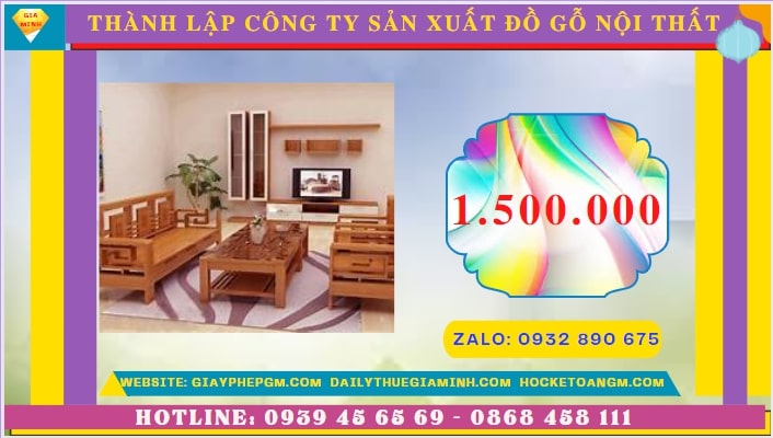 Thành lập công ty sản xuất đồ gỗ nội thất tại Hà Tĩnh hết bao nhiêu tiền
