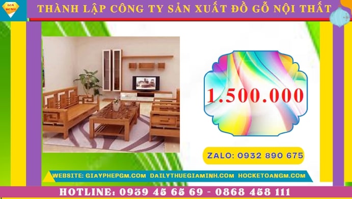 Thành lập công ty sản xuất đồ gỗ nội thất tại Hòa Bình hết bao nhiêu tiền
