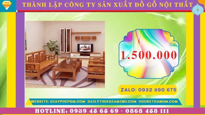 Thành lập công ty sản xuất đồ gỗ nội thất tại Kon Tum hết bao nhiêu tiền
