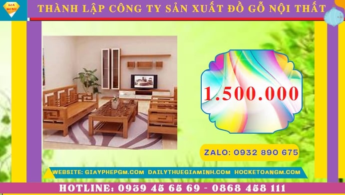 Thành lập công ty sản xuất đồ gỗ nội thất tại Long An hết bao nhiêu tiền