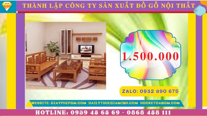 Thành lập công ty sản xuất đồ gỗ nội thất tại Quảng Nam hết bao nhiêu tiền