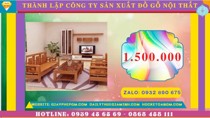 Thành lập công ty sản xuất đồ gỗ nội thất tại Thái Bình hết bao nhiêu tiền