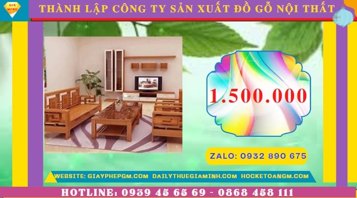 Thành lập công ty sản xuất đồ gỗ nội thất tại Thành Phố Cần Thơ hết bao nhiêu tiền