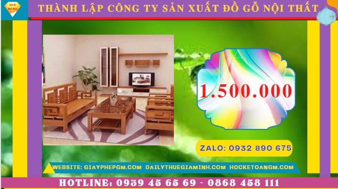 Thành lập công ty sản xuất đồ gỗ nội thất tại Thành Phố Đà Nẵng hết bao nhiêu tiền