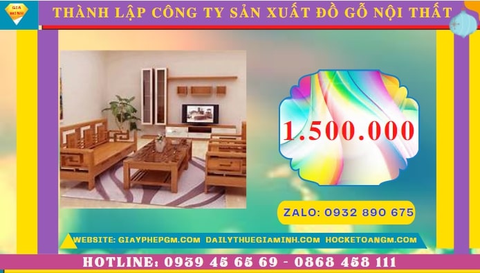 Thành lập công ty sản xuất đồ gỗ nội thất tại Thành Phố Hưng Yên hết bao nhiêu tiền
