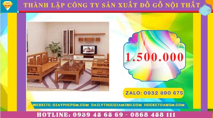 Thành lập công ty sản xuất đồ gỗ nội thất tại Thừa Thiên Huế hết bao nhiêu tiền