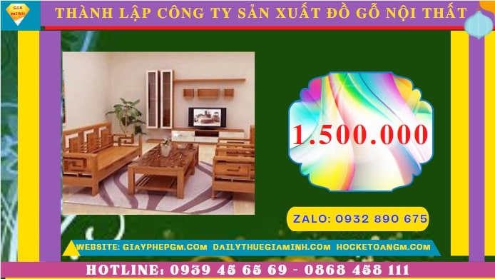 Thành lập công ty sản xuất đồ gỗ nội thất tại Tiền Giang hết bao nhiêu tiền