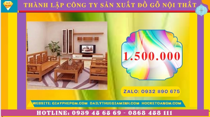Thành lập công ty sản xuất đồ gỗ nội thất tại Ninh Kiều hết bao nhiêu tiền