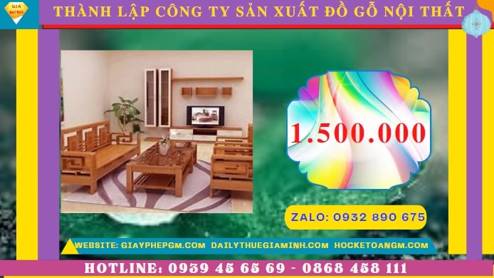 Thành lập công ty sản xuất đồ gỗ nội thất tại TP Đà Nẵng hết bao nhiêu tiền