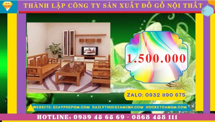 Thành lập công ty sản xuất đồ gỗ nội thất tại TP Hải Phòng hết bao nhiêu tiền