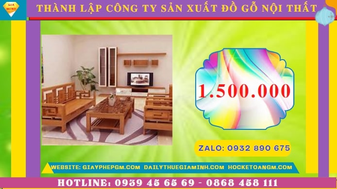Thành lập công ty sản xuất đồ gỗ nội thất tại TP Hồ Chí Minh hết bao nhiêu tiền