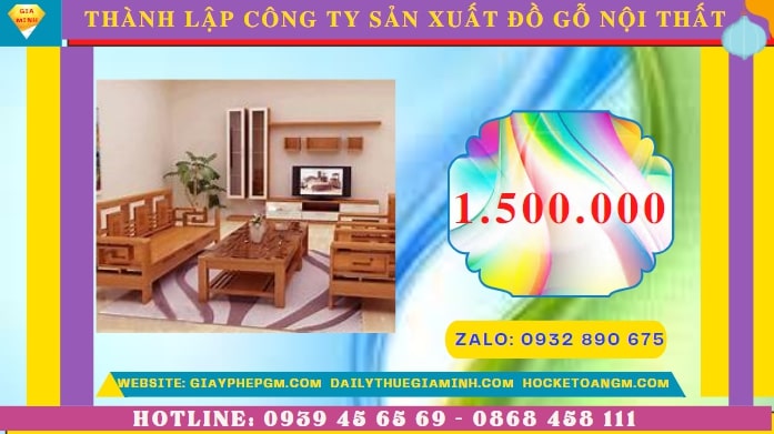 Thành lập công ty sản xuất đồ gỗ nội thất tại TP Hưng Yên hết bao nhiêu tiền